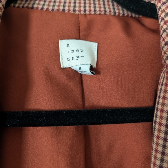 a new day Checked Blazer in Rust and Black Trim - Picture 2 of 3